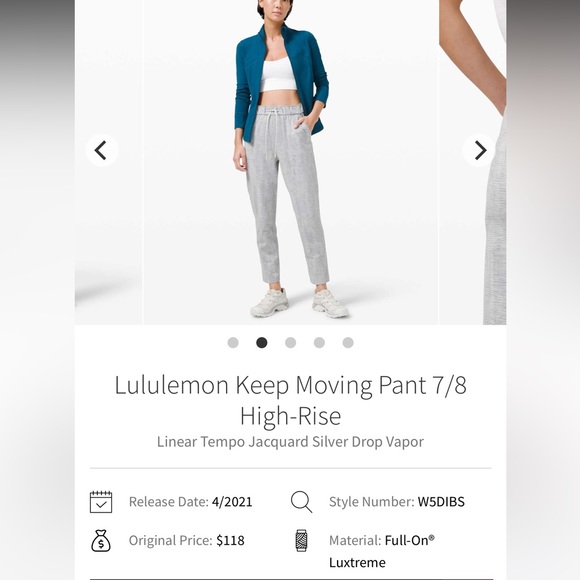 Sz 4 Lululemon Keep Moving 7/8 High Rise Pants - Picture 1 of 6